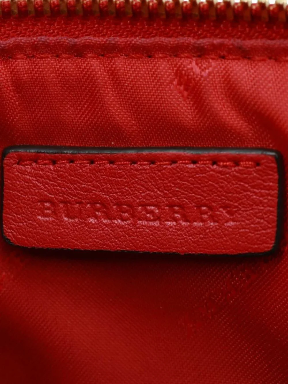 Burberry Peyton Small Haymarket Check Canvas Crossbody Clutch Military Red